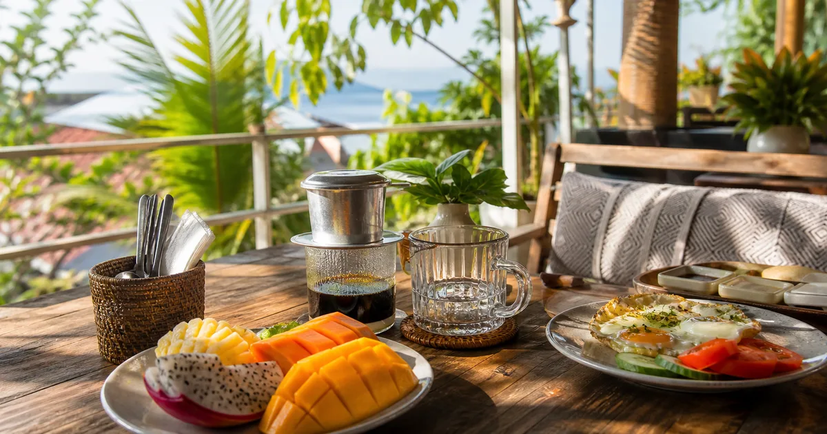 Sabrina homestay phu quoc reviews guest experience — morning terrace in Duong Dong
